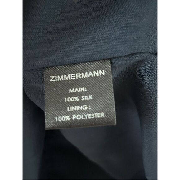 Zimmermann Long Sleeve V-Neck Twist Silk Sheath Dress Blue Women’s Size 6 - Picture 7 of 8